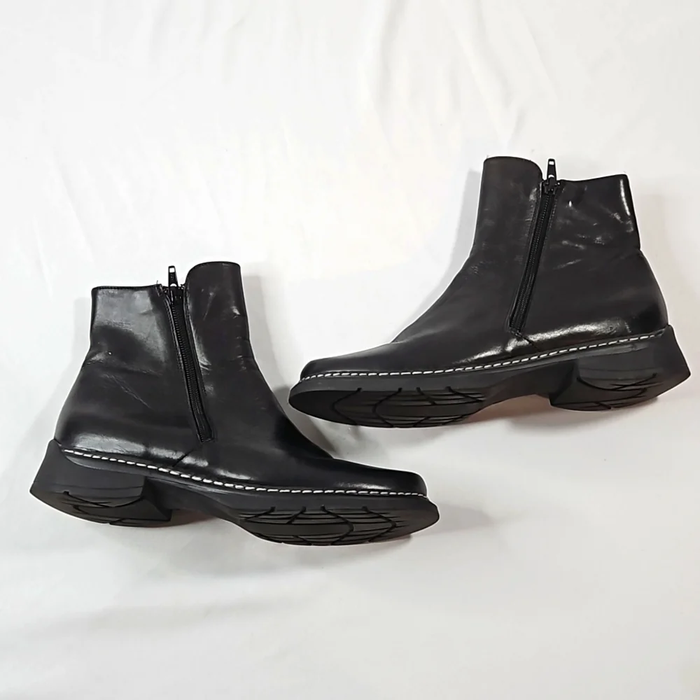 Kenneth Cole Reaction Black Leather Mens Boots Size 38 /6.5 - Picture 6 of 9